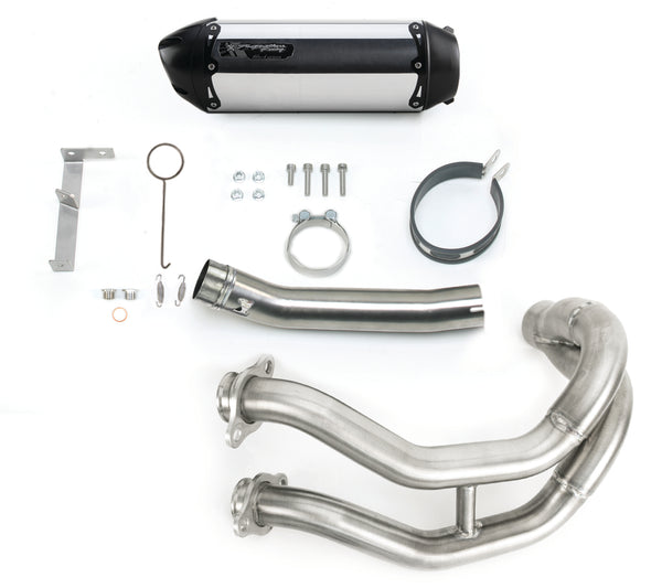 Delkevic 2-1 Complete Stainless Exhaust System For Kawasaki Ninja 650 & ER-6N (2012-2016) – 8 Inch Round Muffler