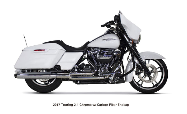Harley Davidson Touring (2017-23) Comp-S 2-into-1 Chrome w/ Carbon