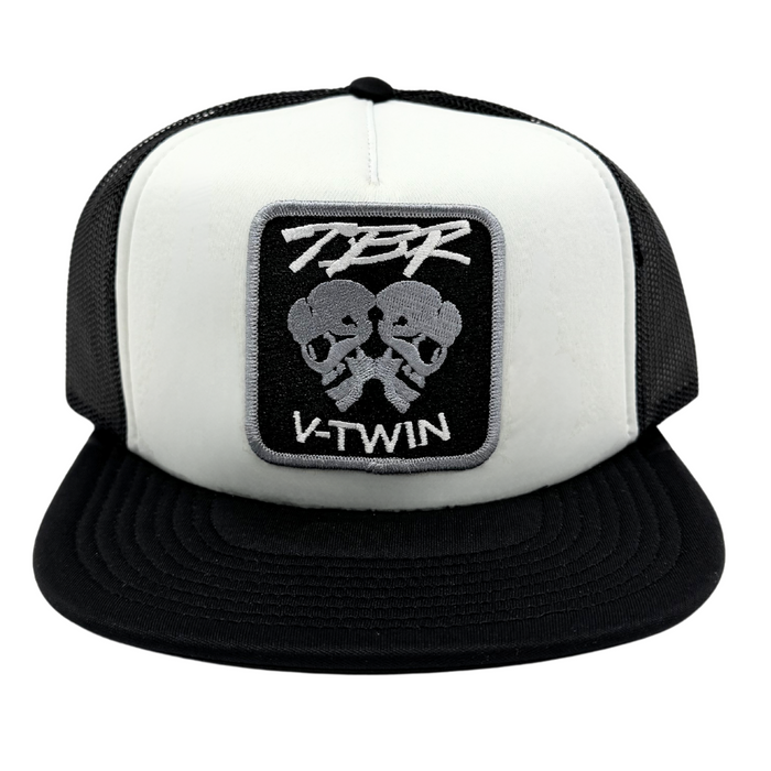 TBR Trucker Hat - Monochrome Skulls - Black/White - Two Brothers Racing