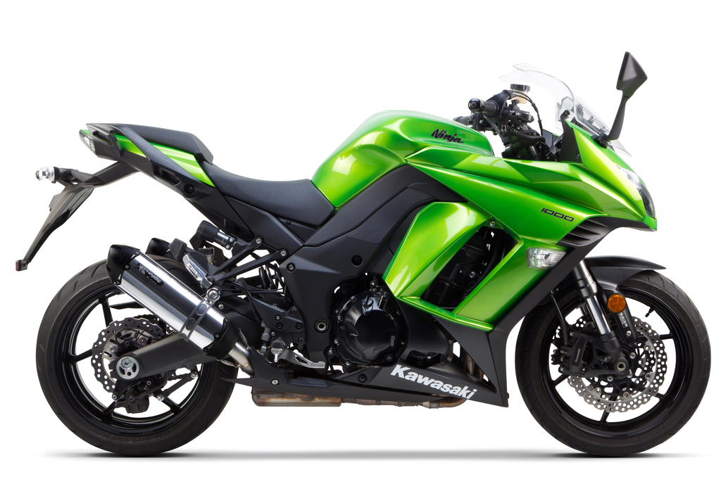 Kawasaki Ninja 1000 (2010-2019) Dual S1R Black Aluminum Slip-Ons - Part Number 005-2720406DV-B - Two Brothers Racing