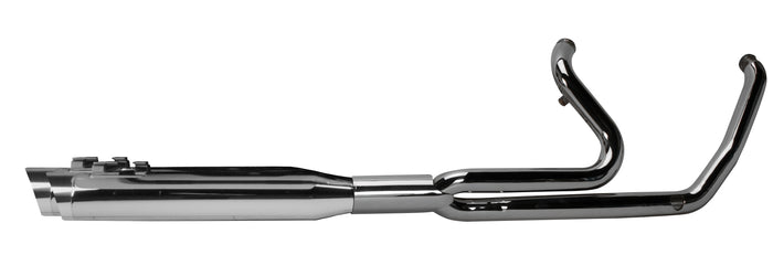 (2017+) Touring 2-into-1 Ghost Full System - Chrome w/ Polished Slash-Cut Endcap - Two Brothers Racing