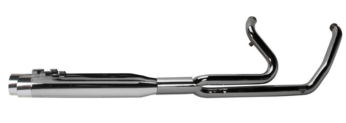 (2017+) Touring 2-into-1 Ghost Full System - Chrome w/ Polished Aluminum Endcap - Two Brothers Racing