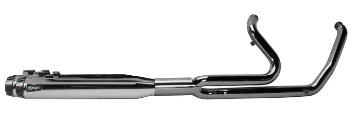 (2017+) Touring 2-into-1 Ghost Full System - Chrome w/ Carbon Fiber Endcap - Two Brothers Racing