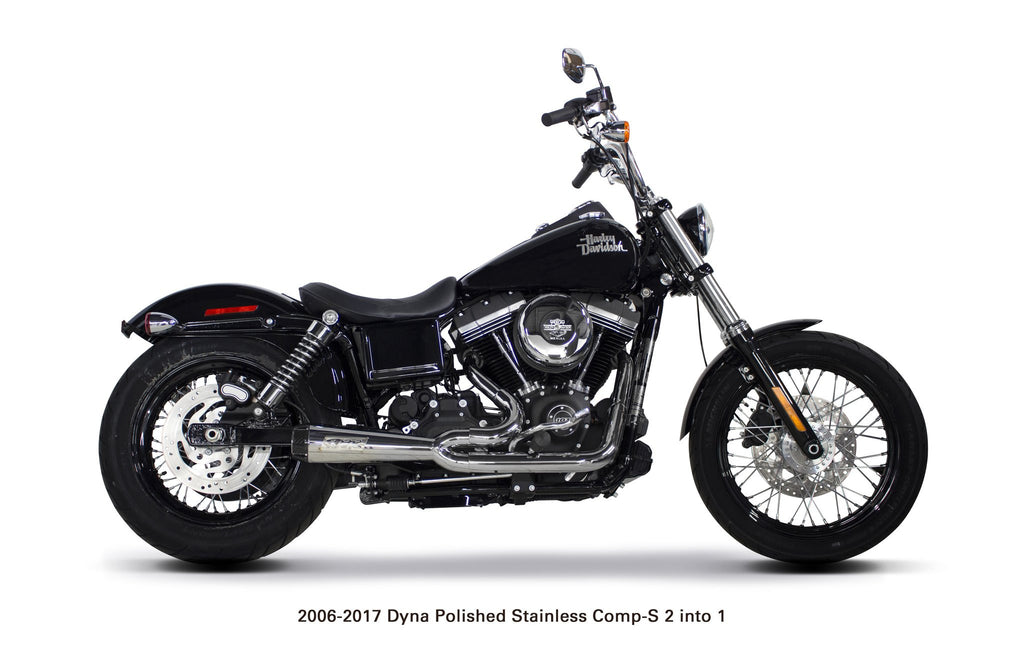 Harley Davidson Dyna (2006-2017) Comp-S 2-into-1 Polished Stainless - Part Number 005-3750199-P (-XP) - Two Brothers Racing