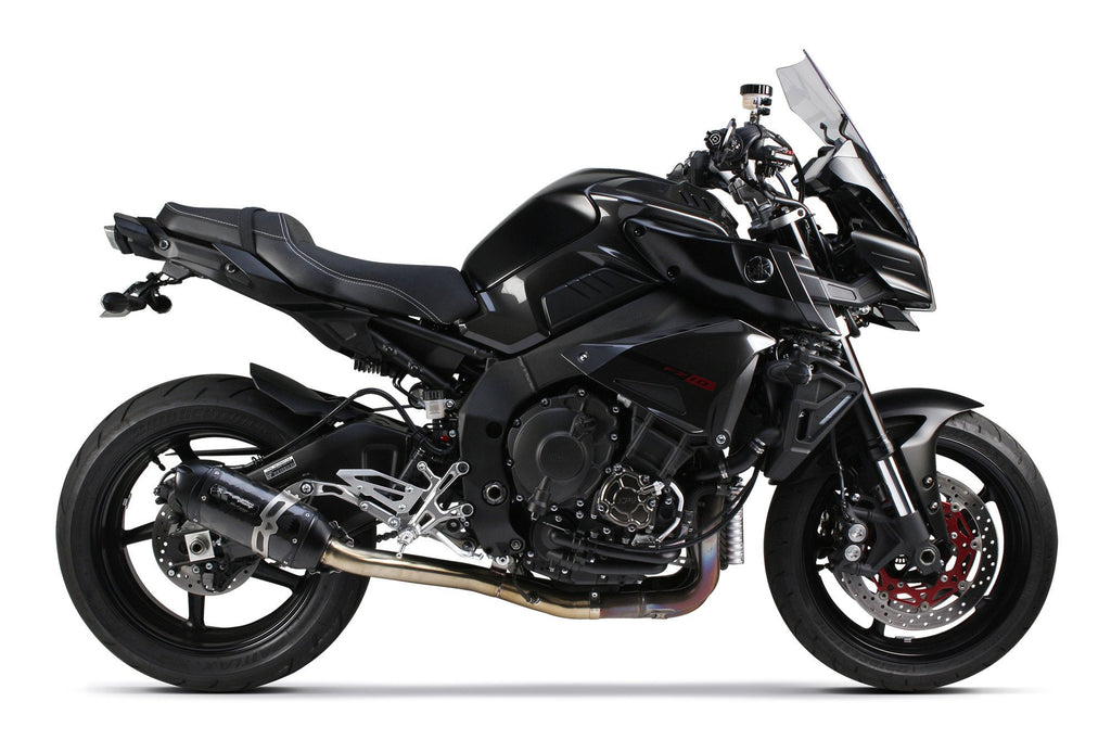 Yamaha FZ-10 (2017+) S1R Black Aluminum Slip-On Cat-Eliminator System - Two Brothers Racing