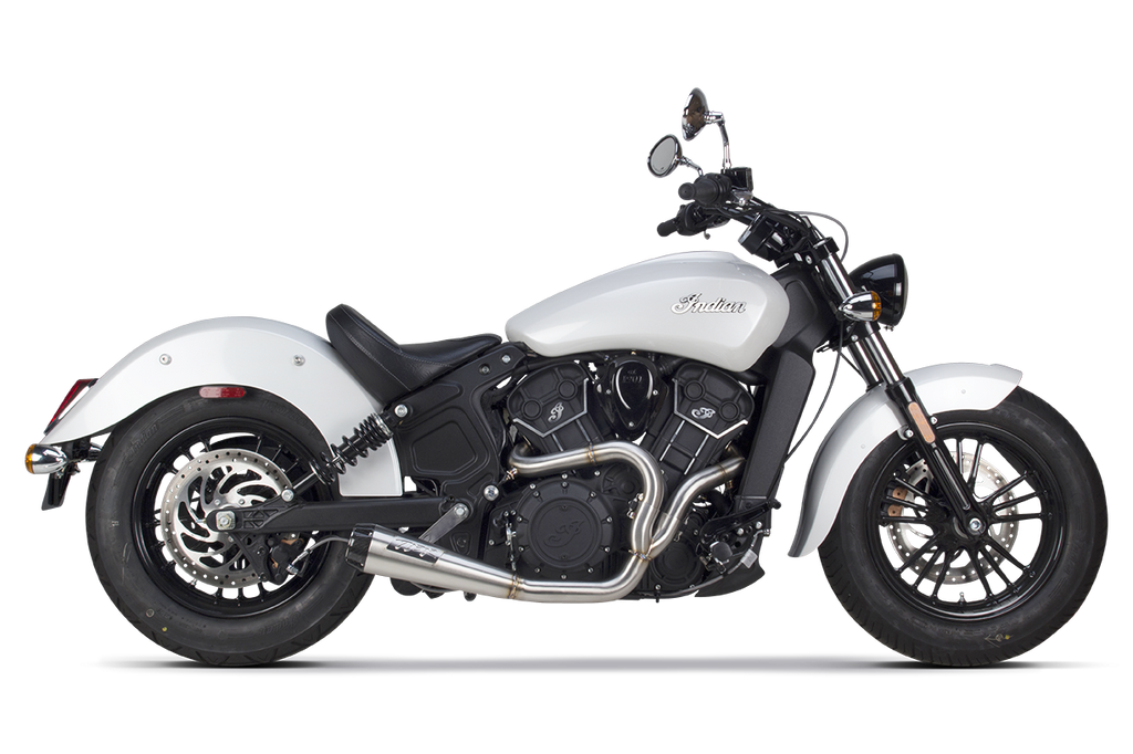 Indian Scout (2015-2024) Comp-S 2-1 Ceramic Black w/ Carbon Fiber Endcap Full System - Two Brothers Racing