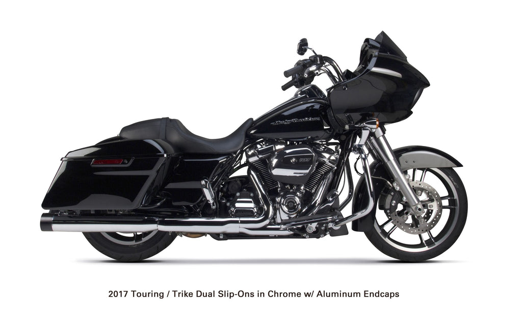 Harley Davidson Touring (2017-23) Chrome w/ Black Endcap - Part Number 005-4560499D - Two Brothers Racing