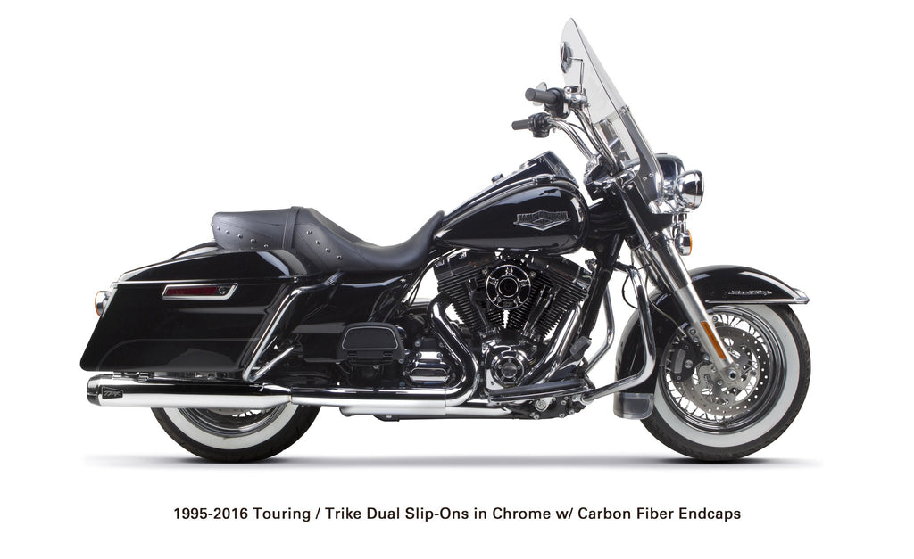 Harley Davidson Touring/Trike (1995-2016) Chrome w/ Carbon Endcap - Part Number 005-3870499D - Two Brothers Racing