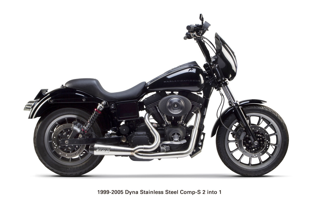 Harley Davidson Dyna  (1999-2005) Comp-S 2-1 Full System Ceramic Black - Part Number 005-4280199-B - Two Brothers Racing