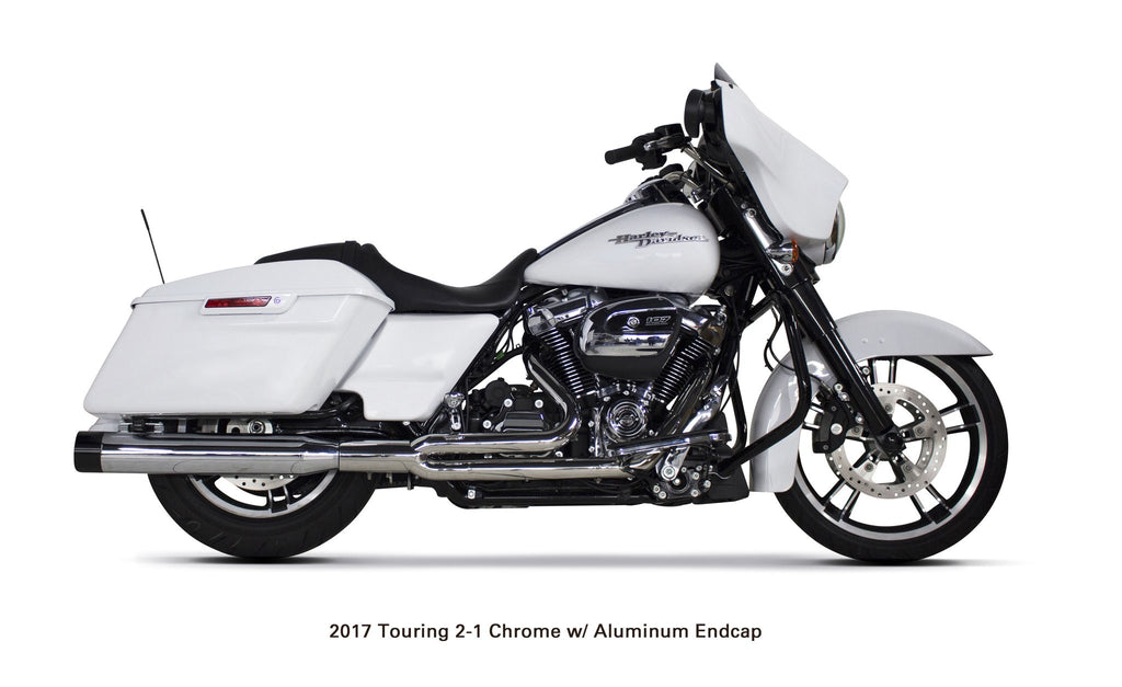 Harley Davidson Touring (2017-23) Comp-S 2-1 Chrome w/ Black Endcap Full System - Two Brothers Racing