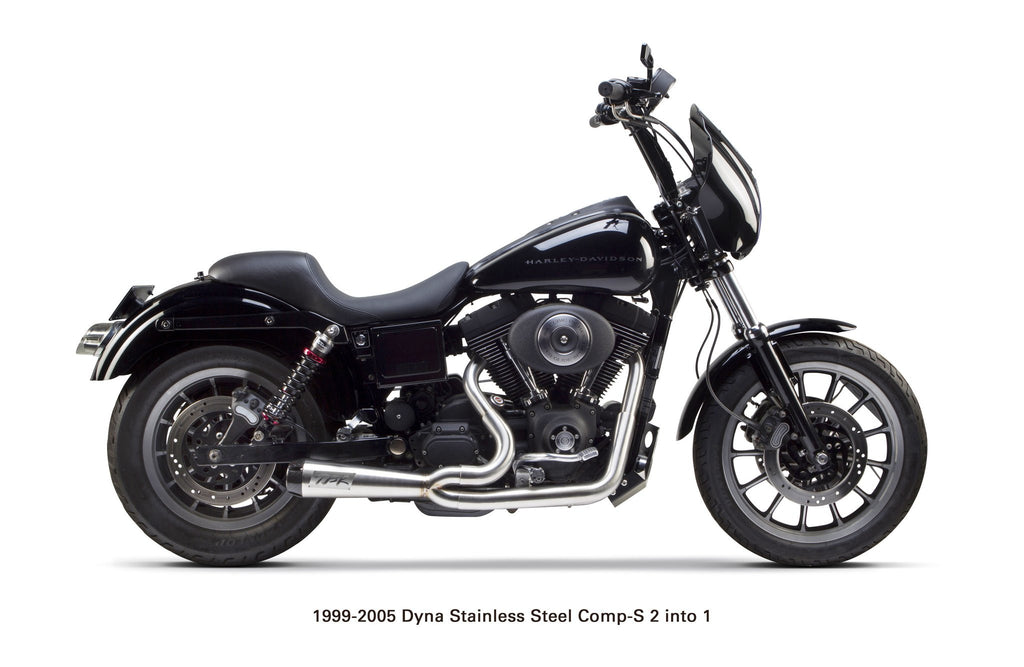 Harley Davidson Dyna (1999-2005) Comp-S 2-into-1 Exhaust System Stainless Steel - Part Number 005-4280199 - Two Brothers Racing