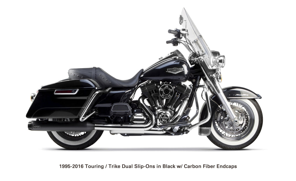 Harley Davidson Touring/Trike (1995-2016) Black w/ Carbon Endcap - Part Number 005-3870499D-B - Two Brothers Racing