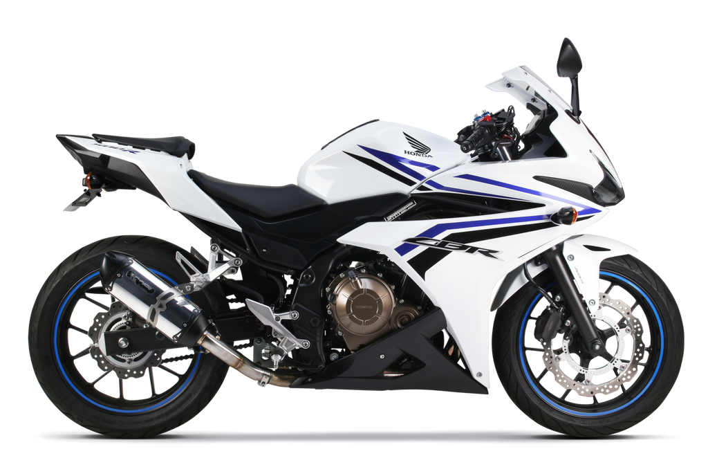 Honda CBR500R (16-22)/CB500F (16-18) S1R Black Aluminum Slip-On - Part Number 005-4470406-S1B - Two Brothers Racing