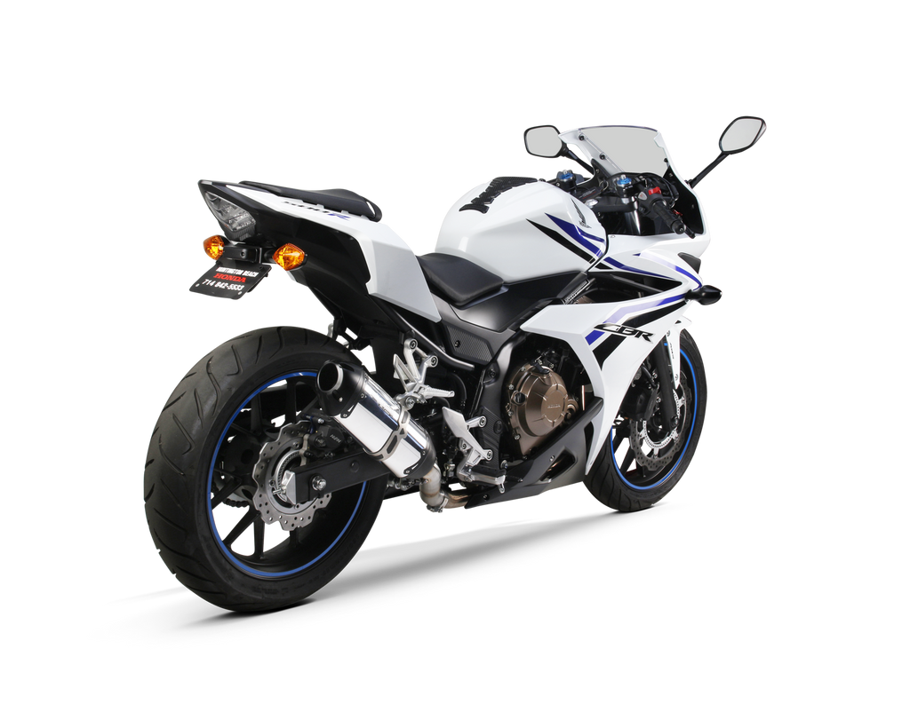 Honda CBR500R (16-22)/CB500F (16-18) S1R Black Aluminum Slip-On - Part Number 005-4470406-S1B - Two Brothers Racing
