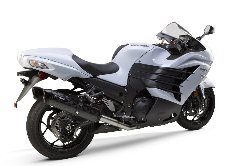 Kawasaki ZX-14R (2012-2023) Dual S1R 3K Black Carbon Slip-On - Part Number  005-3160405DV-B