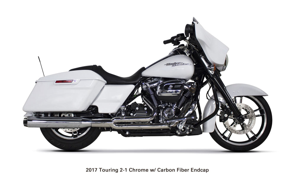 Harley Davidson Touring (2017-23) Comp-S 2-1 Chrome w/ Carbon Fiber Endcap Full System - Two Brothers Racing