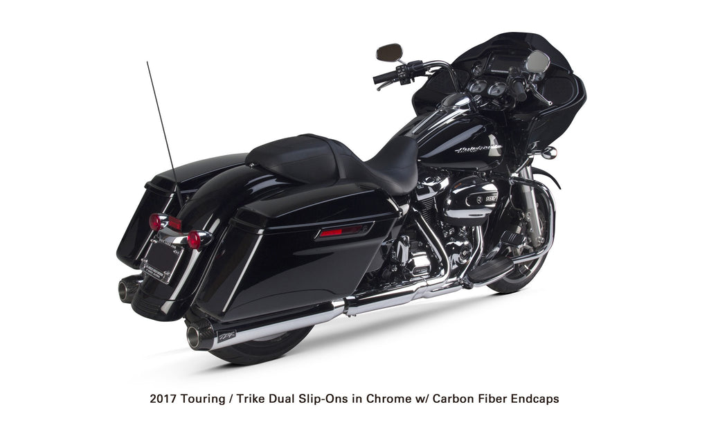 Harley Davidson Touring (2017-23) Chrome w/ Carbon Endcap - Part Number 005-4550499D - Two Brothers Racing