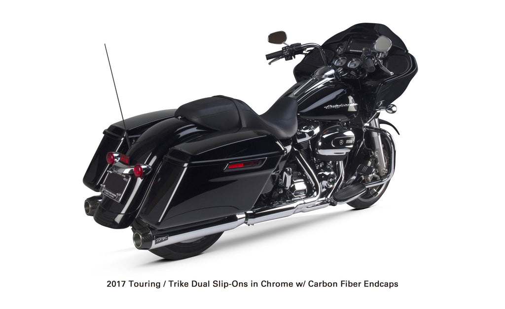 Harley Davidson Touring (2017-23) Black w/ Carbon Endcap - Part Number 005-4550499D-B Harley Davidson Touring (2017-23) Black w/ Carbon Endcap - Part Number 005-4550499D-B