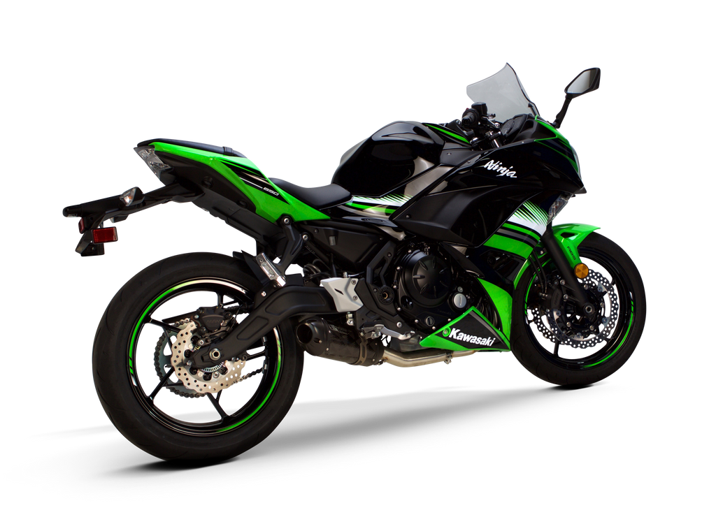 Kawasaki Ninja 650 (2017-2025) S1R 3K Black Carbon Full System - Part Number 005-4630105-S1B - Two Brothers Racing