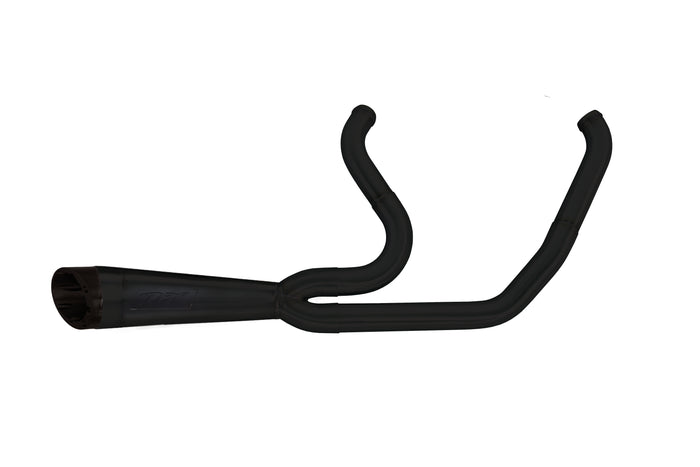 Harley Davidson Touring (1995-2016) Shorty Turnout 2-into-1 Black Full System Exhaust - Part Number 005-4950199-B - Two Brothers Racing