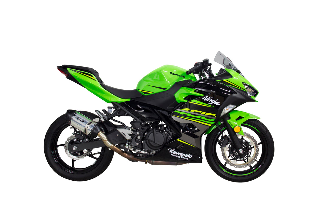 Kawasaki (18+) Ninja 400 / (19+) Z400 S1R Black Series Aluminum Slip-On System - Part Number 005-5060406-S1B - Two Brothers Racing
