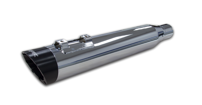 Harley Davidson Touring (2017+) Comp-S 2-into-1 Chrome w/ Black Slash Cut Cap Full System - Two Brothers Racing